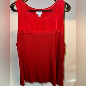 Old Navy - XL Sleeveless - Red Cotton Body/Rayon Top